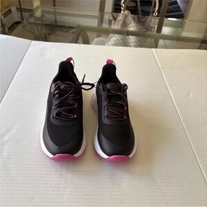 Girls All in Motion Black and Pink Athletic Shoes size 2